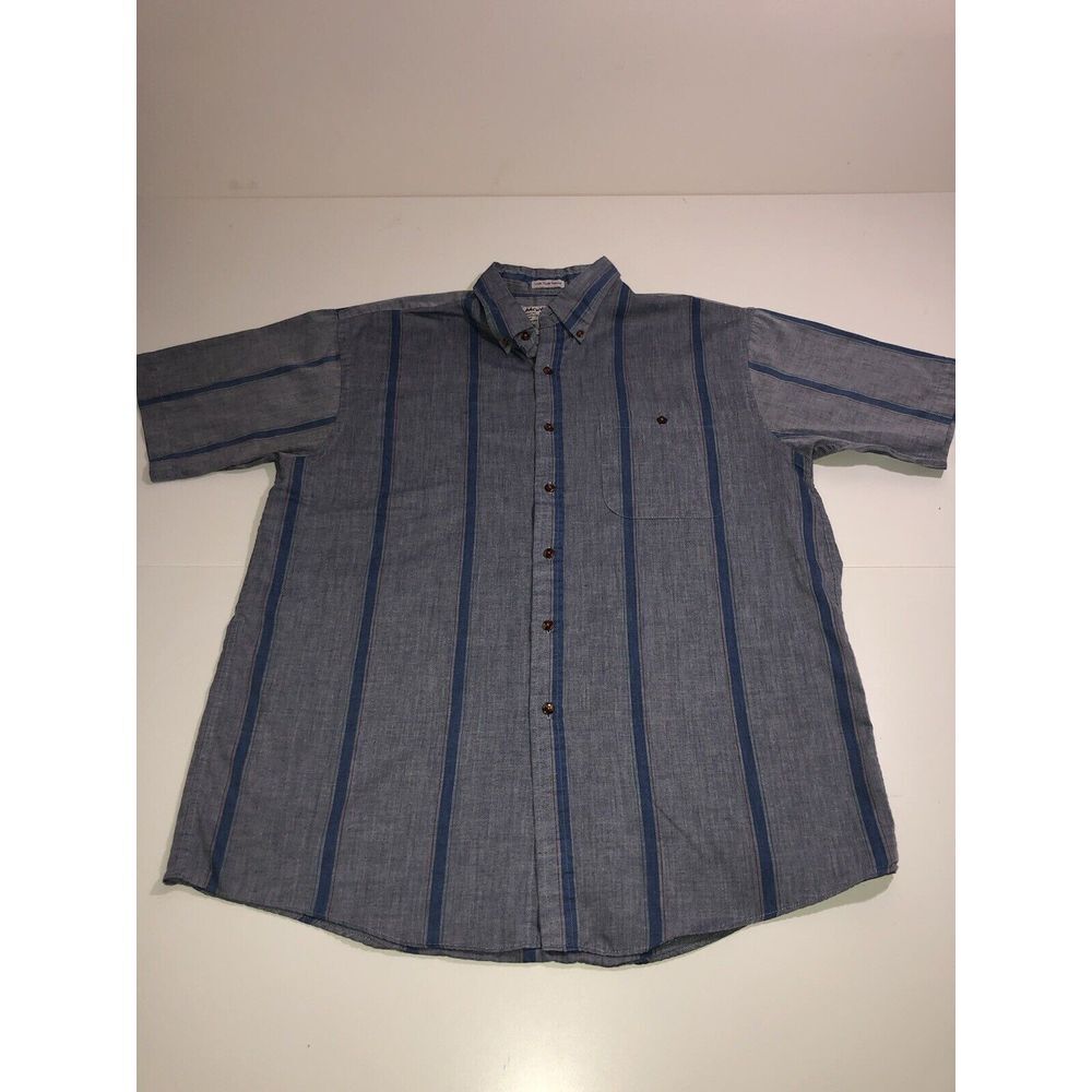 Excellent Vintage Manhattan Button Down Shirt Single Needle Tailored Men's Large